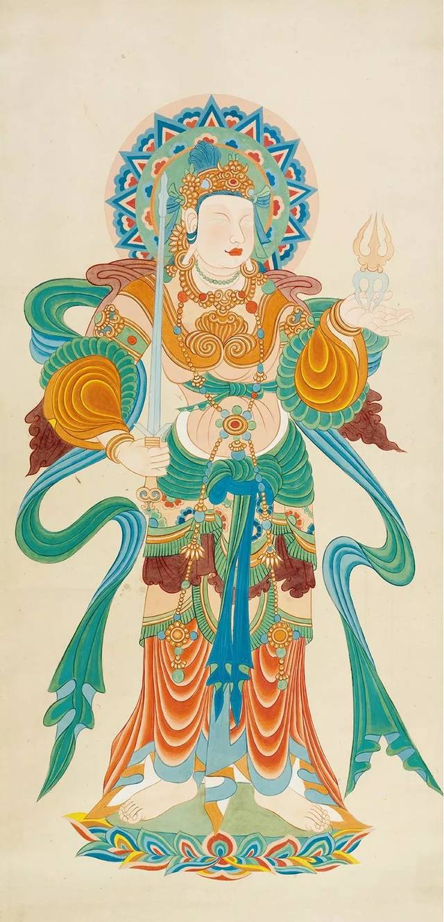 张大千临摹敦煌壁画艺术精品赏析