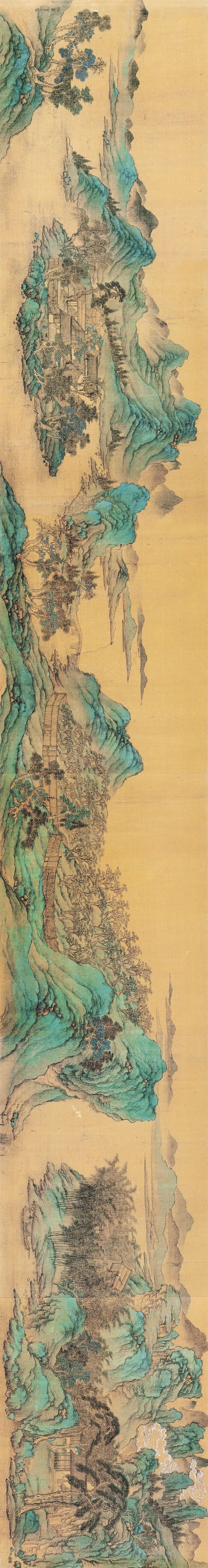 明 仇英《辋川十景图》高清，精微细丽，穷工极艳