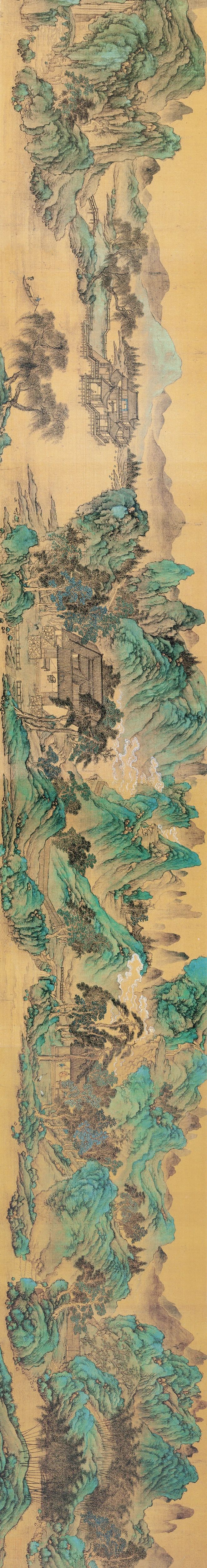 明 仇英《辋川十景图》高清，精微细丽，穷工极艳