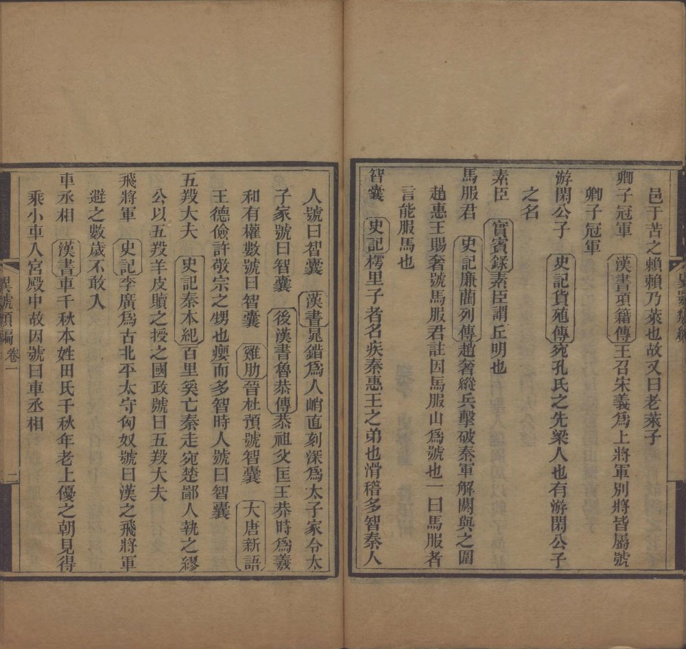 清 史梦兰辑《异号类编》二十卷 清同治四年止园刊本