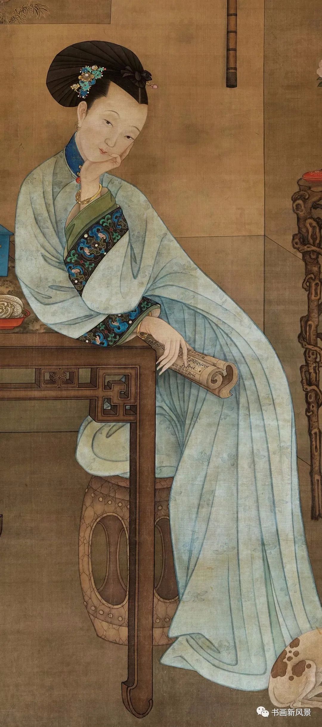 这幅春闺图，线条太迷人了！