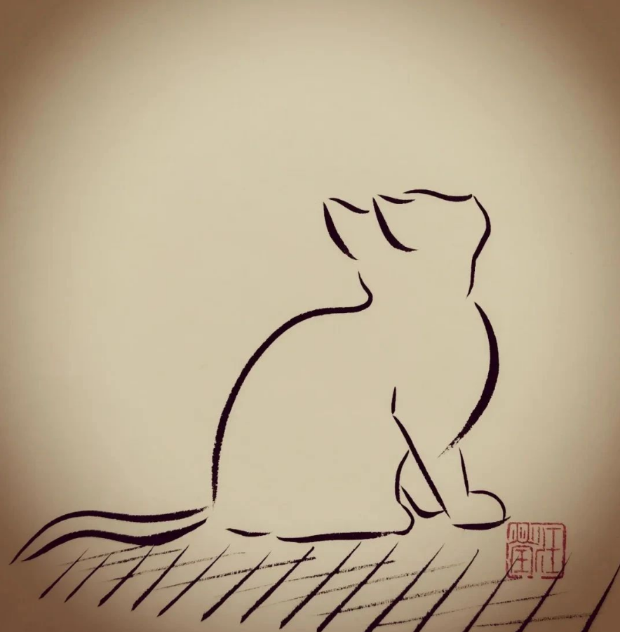 一组极简小画,寥寥几笔,妙得其神~