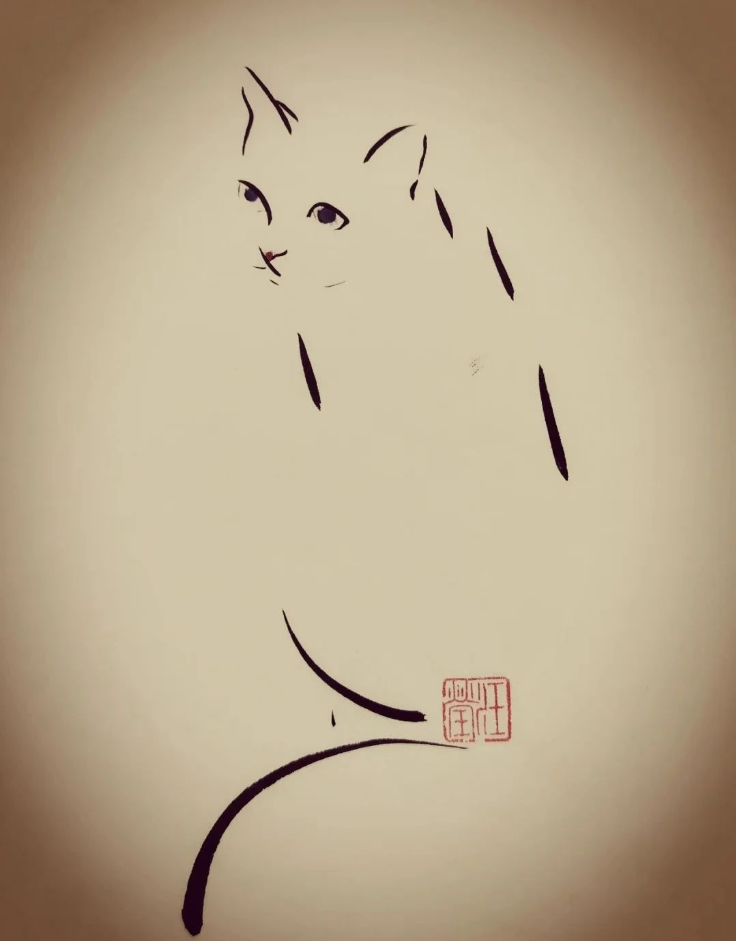 一组极简小画,寥寥几笔,妙得其神~