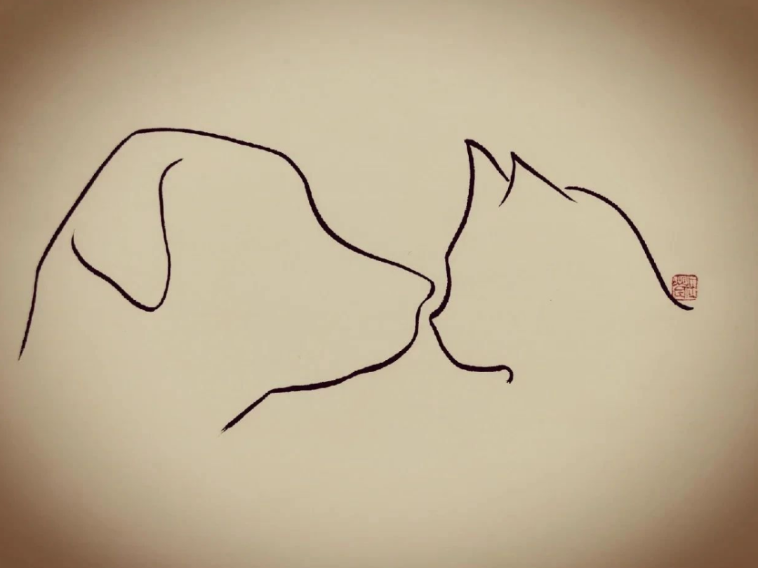 一组极简小画,寥寥几笔,妙得其神~