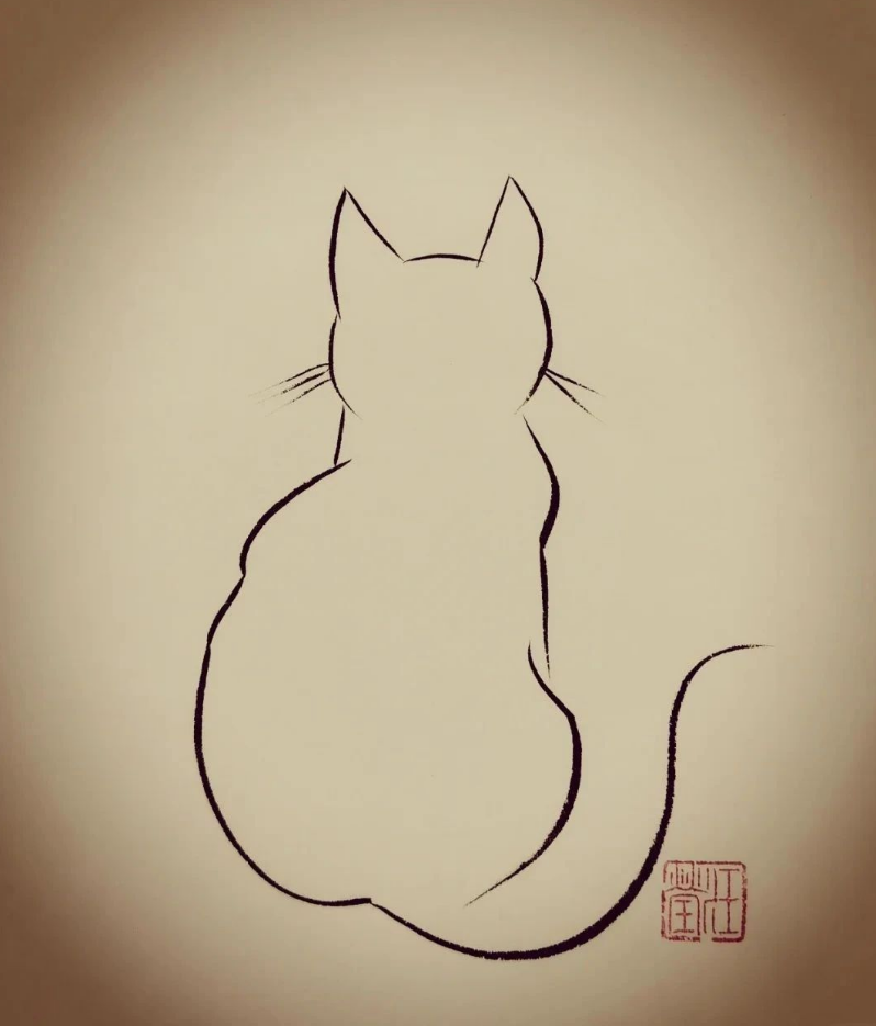 一组极简小画,寥寥几笔,妙得其神~