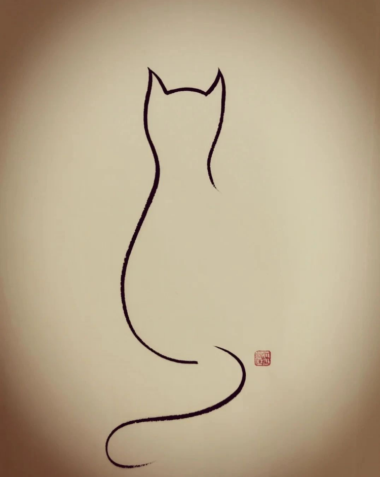 一组极简小画,寥寥几笔,妙得其神~