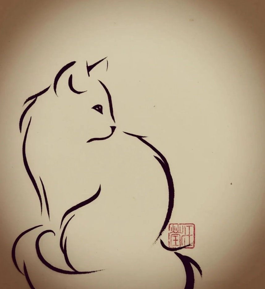 一组极简小画,寥寥几笔,妙得其神~