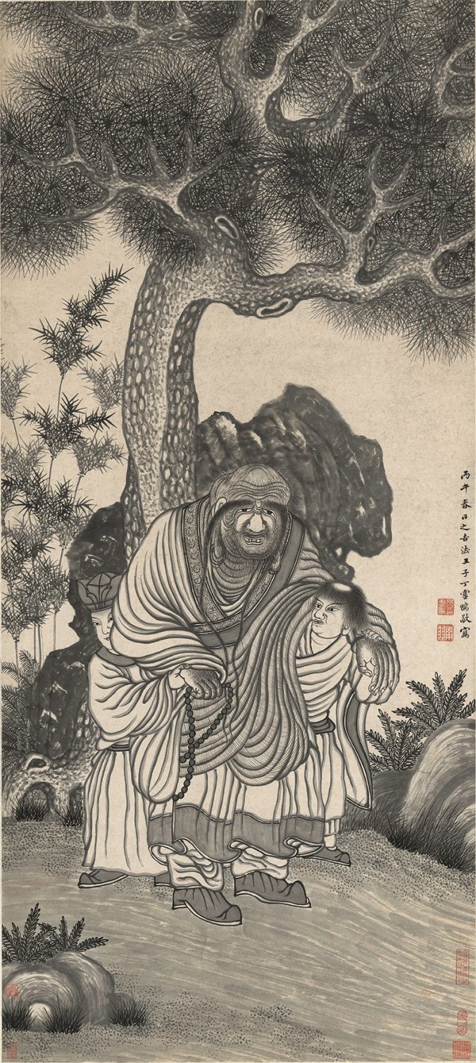 明 丁云鹏 益寿尊者像 高清TIF下载