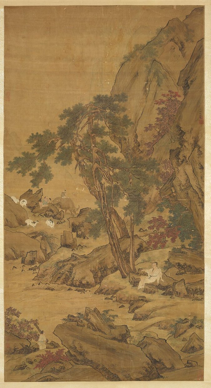 明 仇英 山水图立轴 TIF高清下载