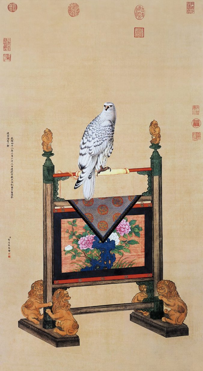 清朝 贺清泰 白海青立轴 绢本 高清图片下载