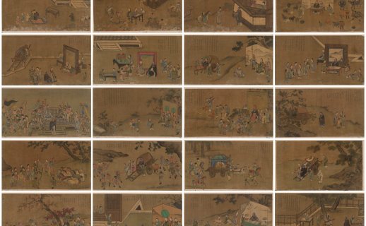 明 佚名 孔子圣迹图册 36副 明版彩绘绢本 TIF高清图片下载