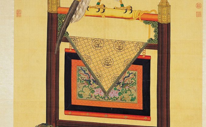 清朝 艾启蒙 土尔扈特白鹰图轴