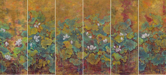 蔡小丽 荷花六条屏 TIF格式高清下载