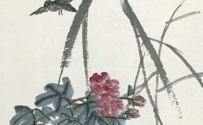 当代 王震 花鸟图立轴 TIF高清图片下载