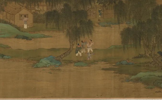 宋劉松年春社圖卷 故畫001467 600万像素7分段