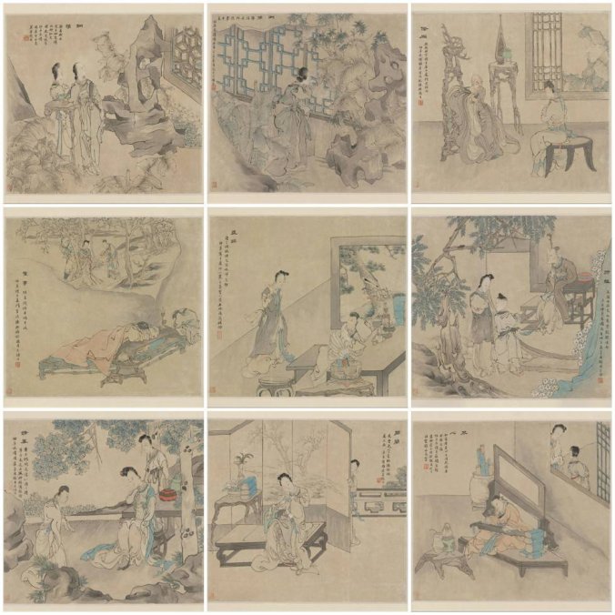 清 任薰 西厢记图册 12开