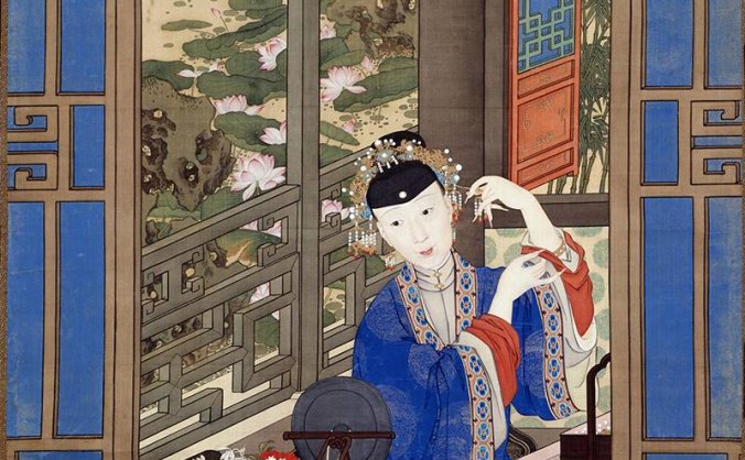 清 佚名 乾隆帝妃古装像轴